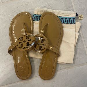 Tory Burch Miller Patent Sandal Tan